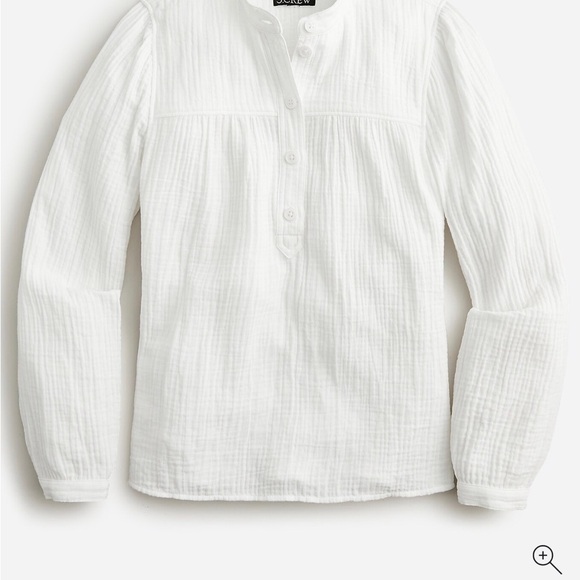 J. Crew Tops - J. Crew Fresco White Cotton Gauze Long-Sleeve Tunic